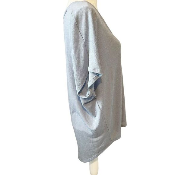 Express NWT Light Blue Short Sleeve Lightweight Tunic Sweater Size Large - Picture 3 of 6